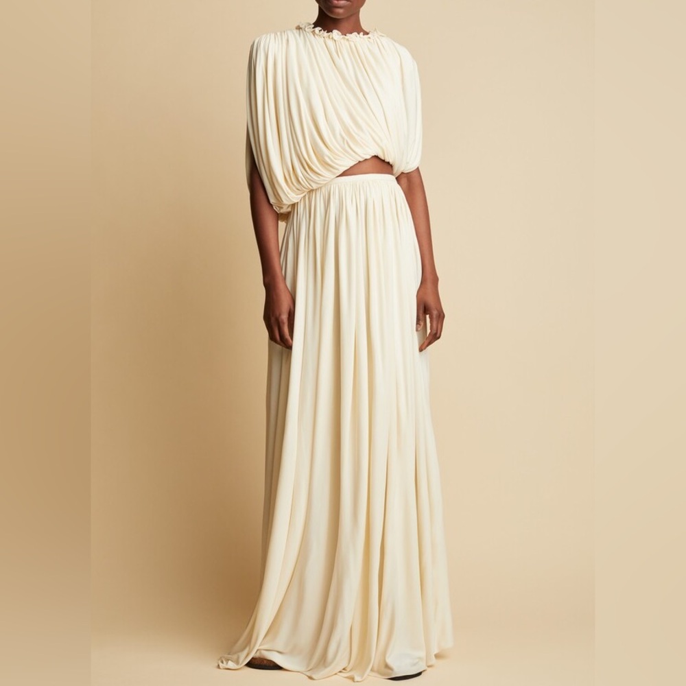 KHAITE The Lowell Skirt In Cream